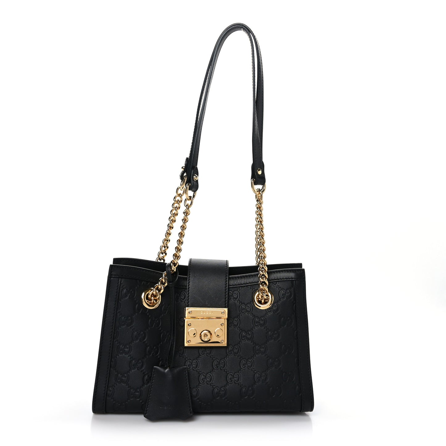 Guccissima Small Padlock Tote Black