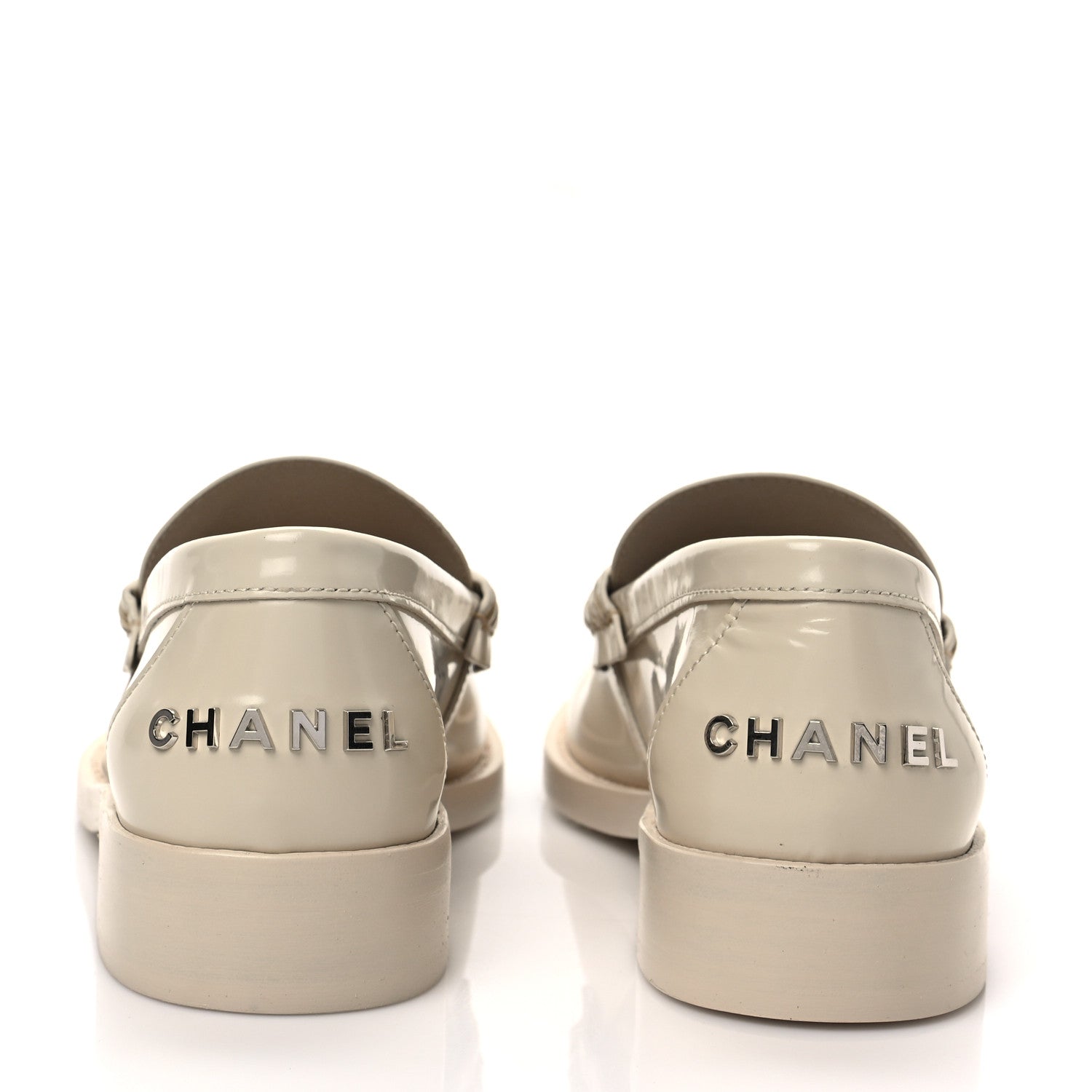 Chanel Shiny Calfskin Loafers 38 Beige 5 of 9