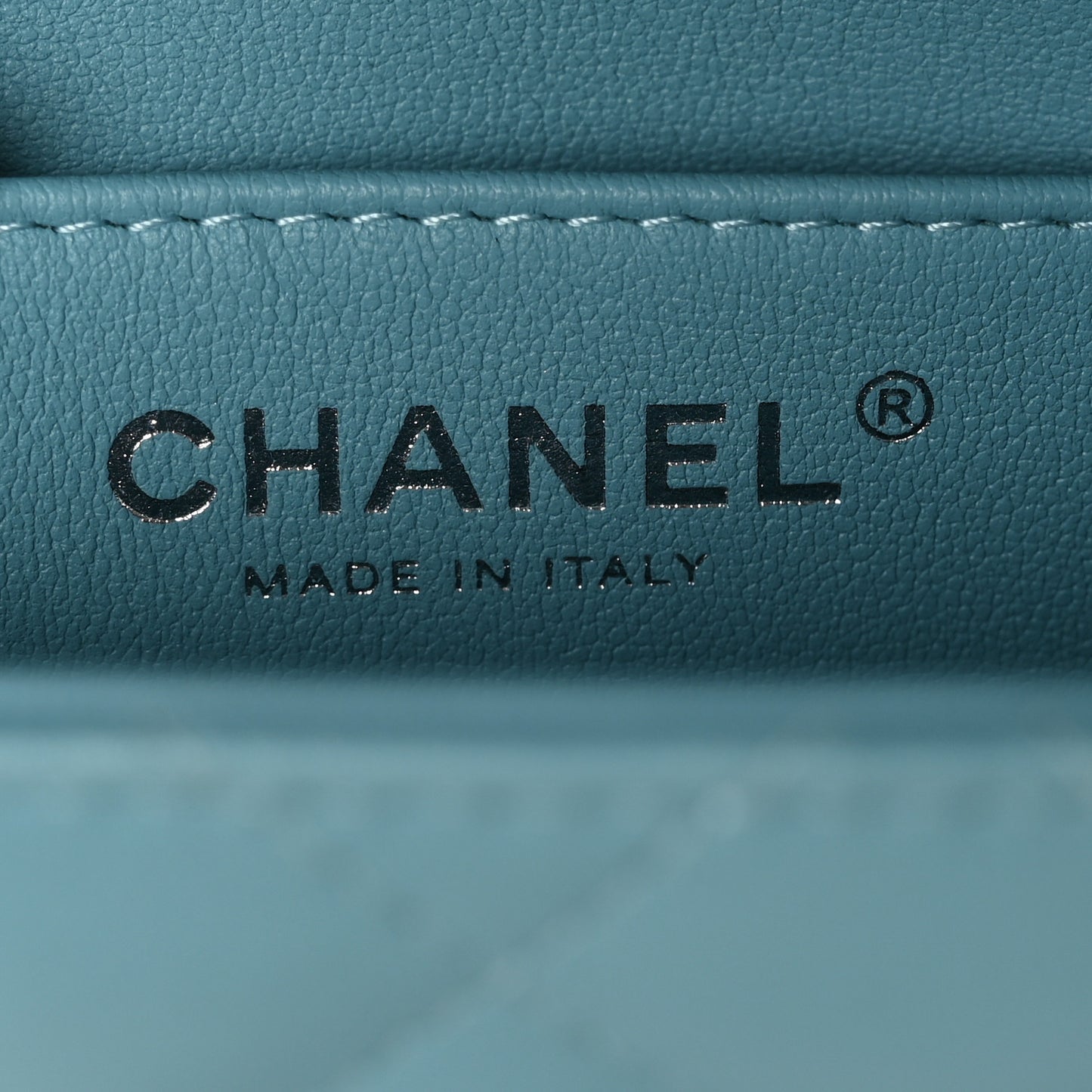 Lambskin Quilted Mini Square Flap Light Blue