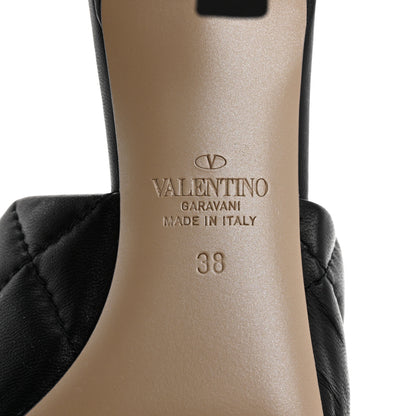 Valentino Garavani Nappa Quilted Roman Stud 65mm Slide Sandals 38 Black 8 of 9