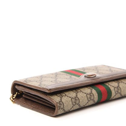 Gucci GG Supreme Monogram Web Ophidia Wallet On Chain Brown 6 of 11
