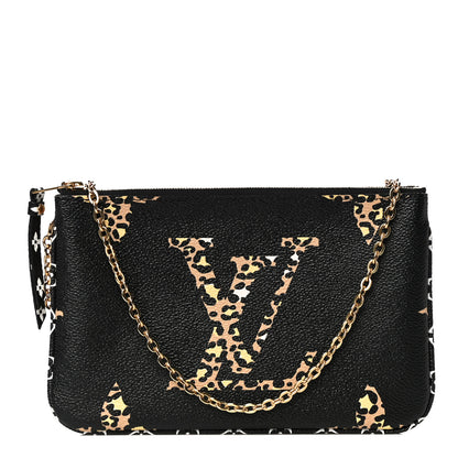 Louis Vuitton Monogram Giant Jungle Pochette Double Zip Black 1 of 10