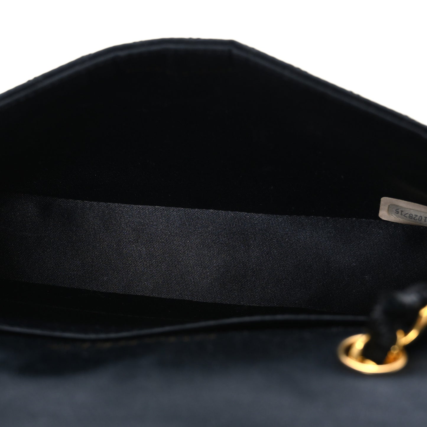 Satin Quilted Mini Single Flap Black