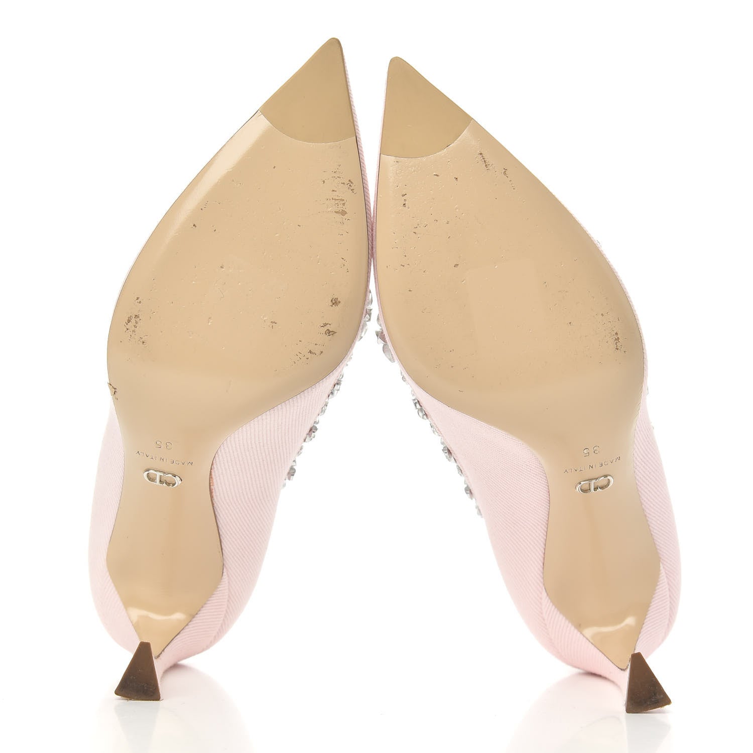 Christian Dior Denim Crystal Garland Pumps 35 Pink 6 of 10