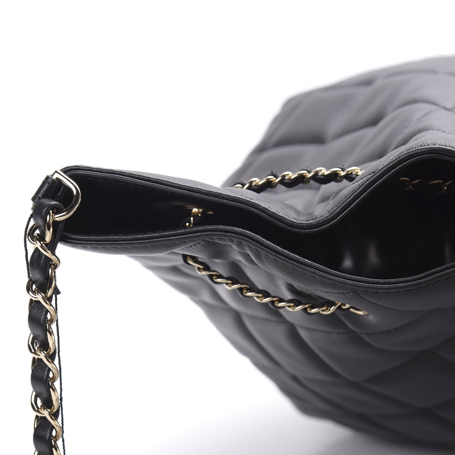 Chanel Lambskin Quilted CC Dweller Drawstring Tote Black 12 of 13