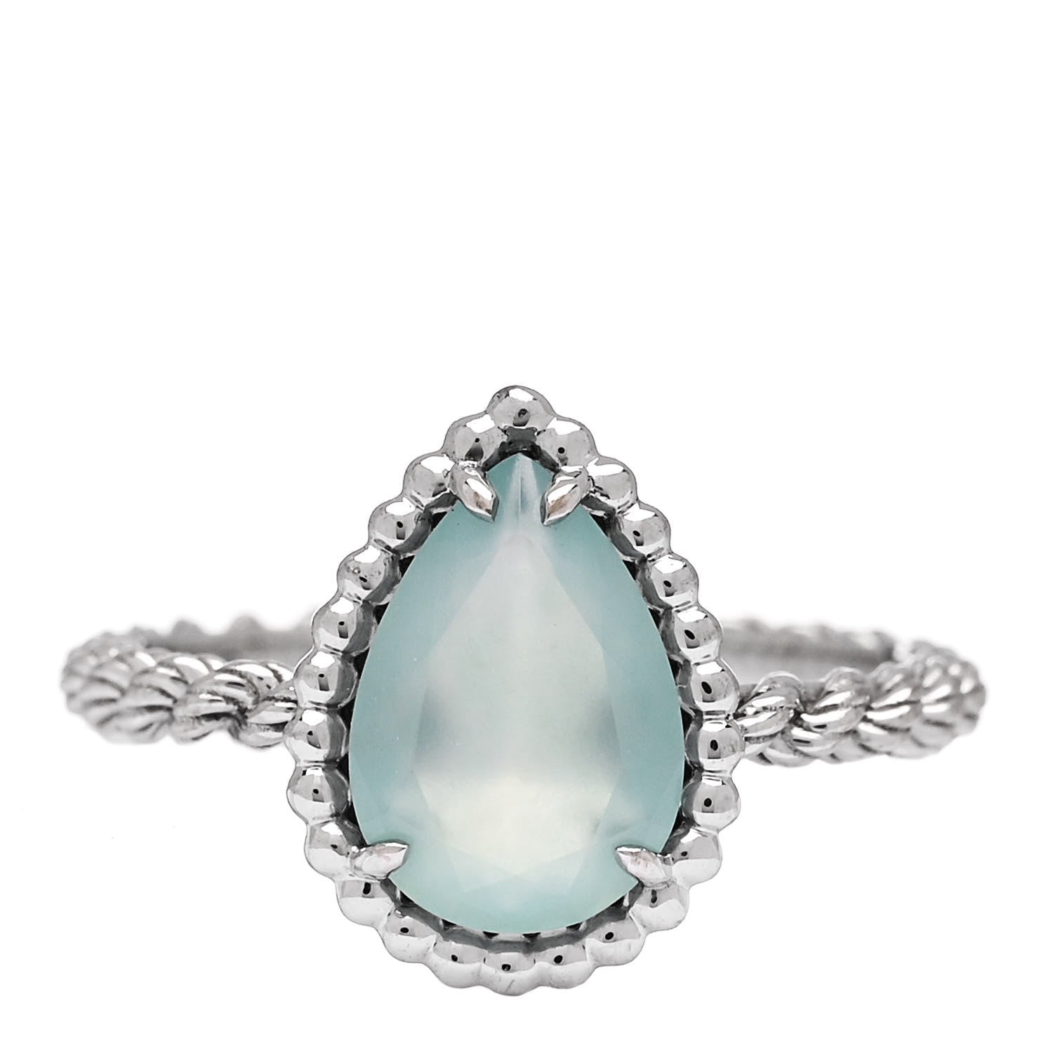 Boucheron 18K White Gold Aquaprase Small Serpent Boheme Ring 51 5.75 1 of 6