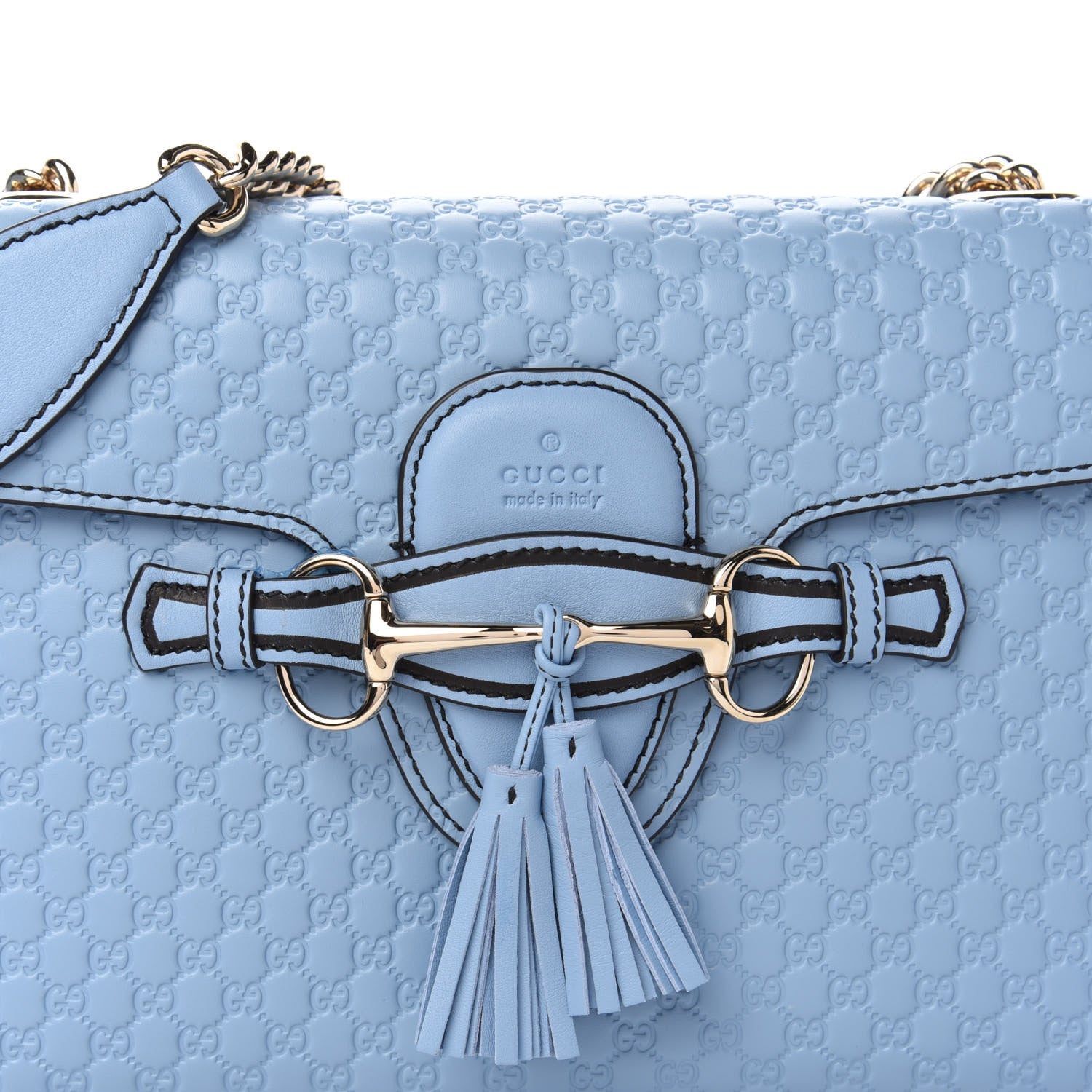 Gucci Microguccissima Medium Emily Chain Shoulder Bag Mineral Blue 10 of 10