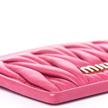 Miu Miu Nappa Matelasse Card Case Magenta 8 of 10