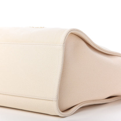 Chanel Canvas Pearl Medium Deauville Tote Ecru Beige 7 of 10