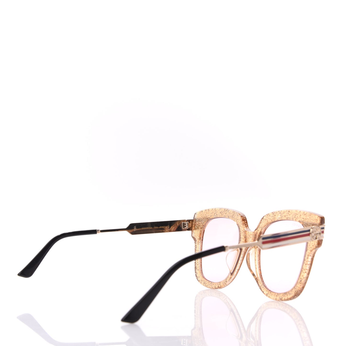 Acetate Square Frame Web Glitter GG0281S Sunglasses Gold