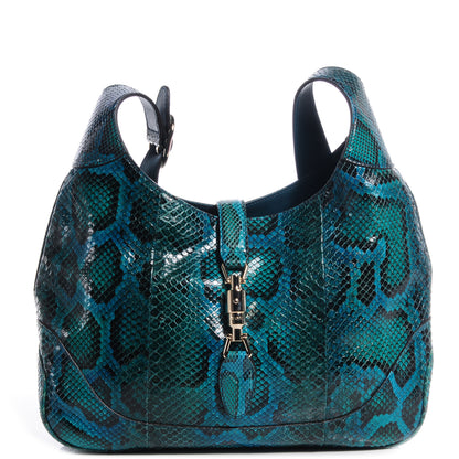 Gucci Python Medium Jackie Shoulder Hobo Malachite Green 1 of 8