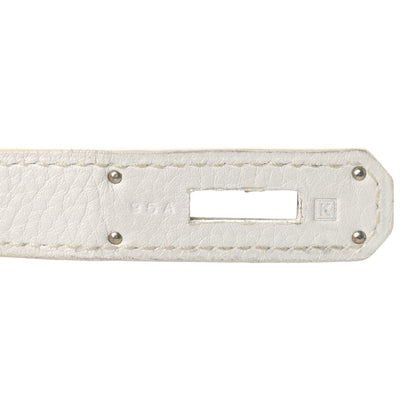 Hermes Taurillon Clemence Birkin 35 White 7 of 21
