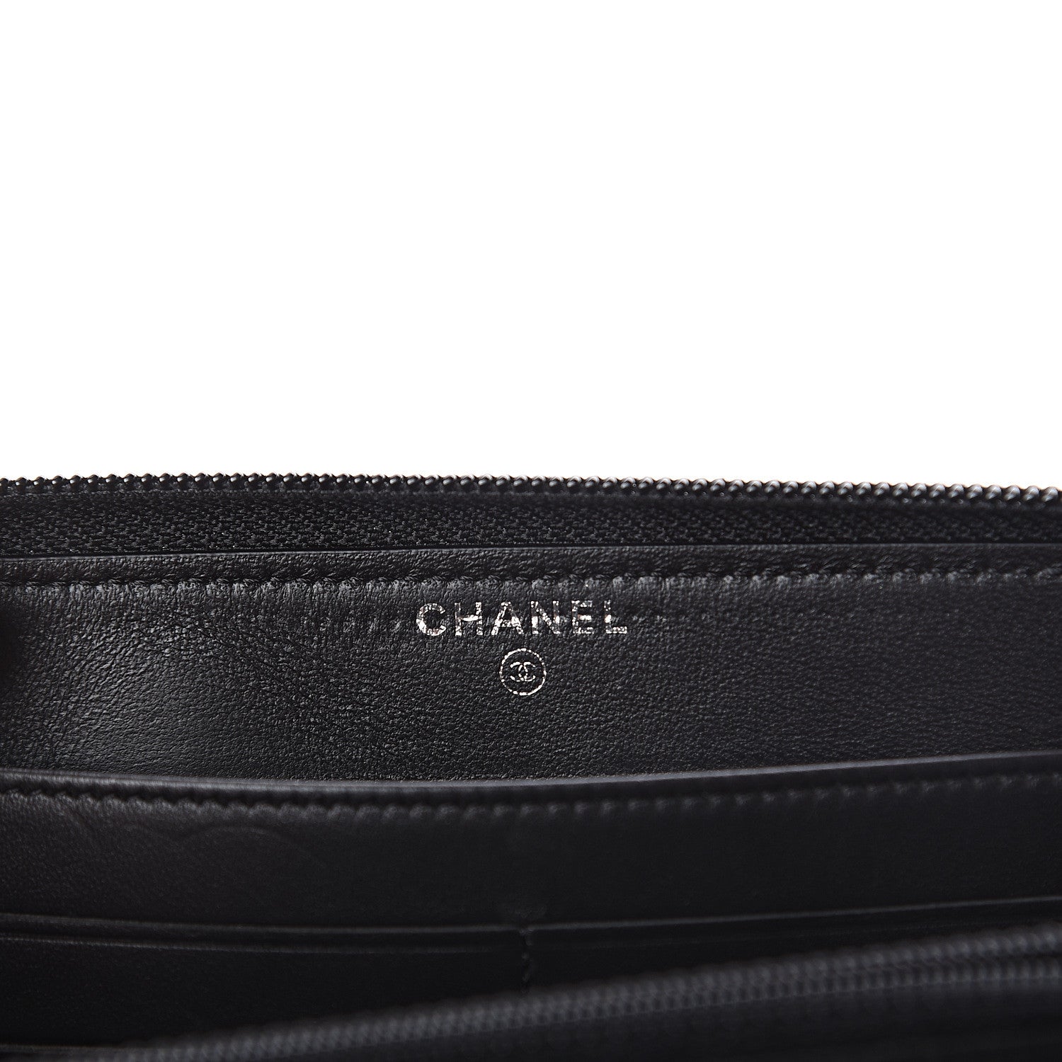Chanel Lambskin Quilted Small Boy Zip Around Wallet Black 5 of 7