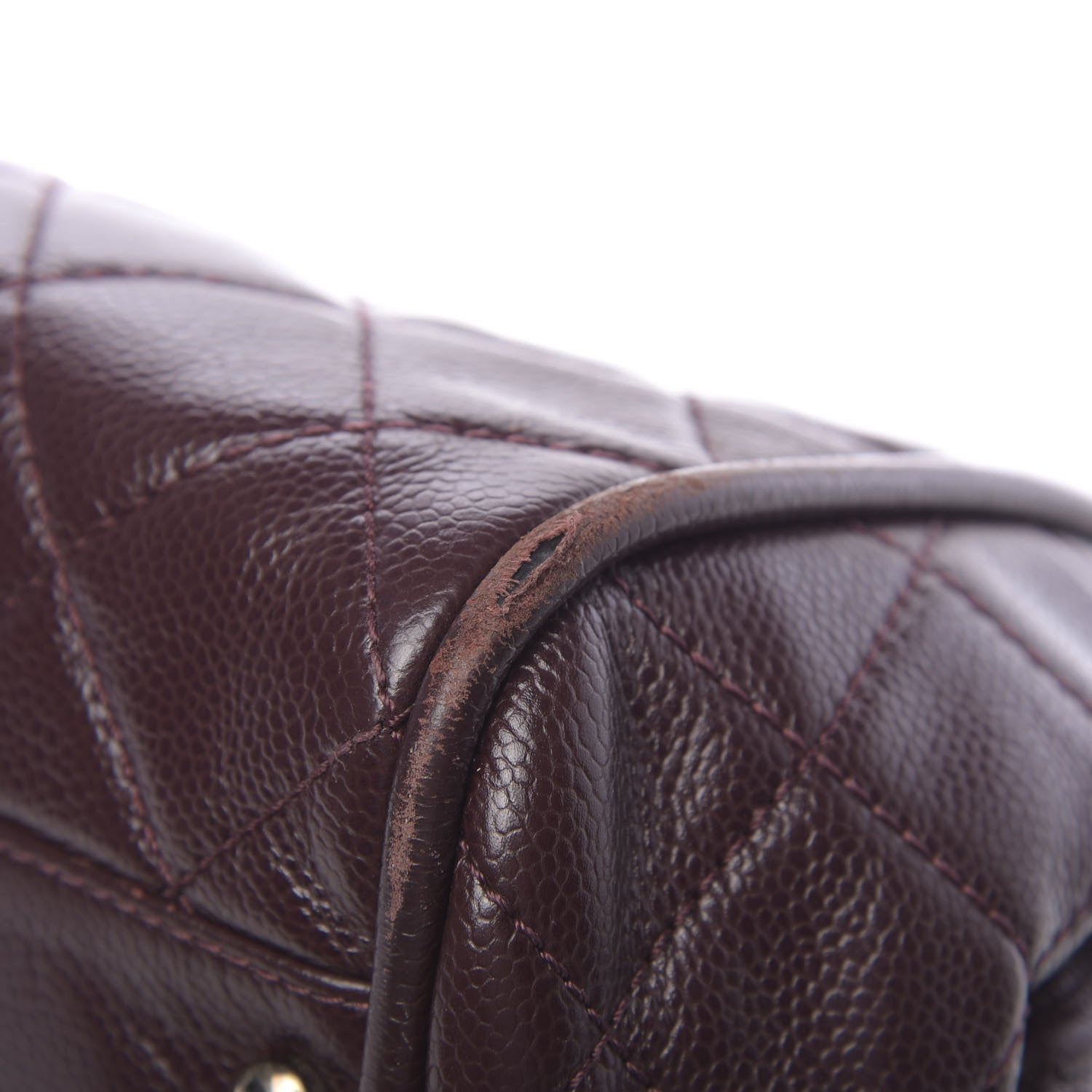 Chanel Caviar Quilted CC Timeless Bowler Burgundy 14 of 14