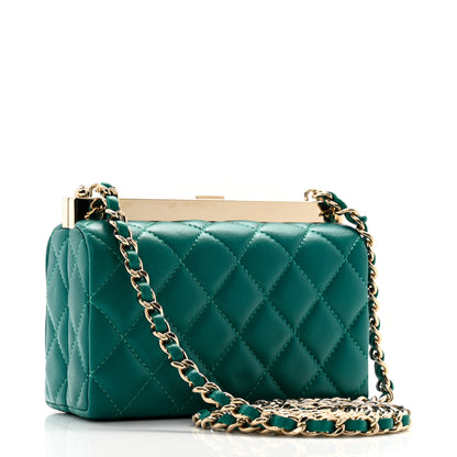 Chanel Lambskin Quilted Pearl CC Vanity Case Turquoise 3 of 11