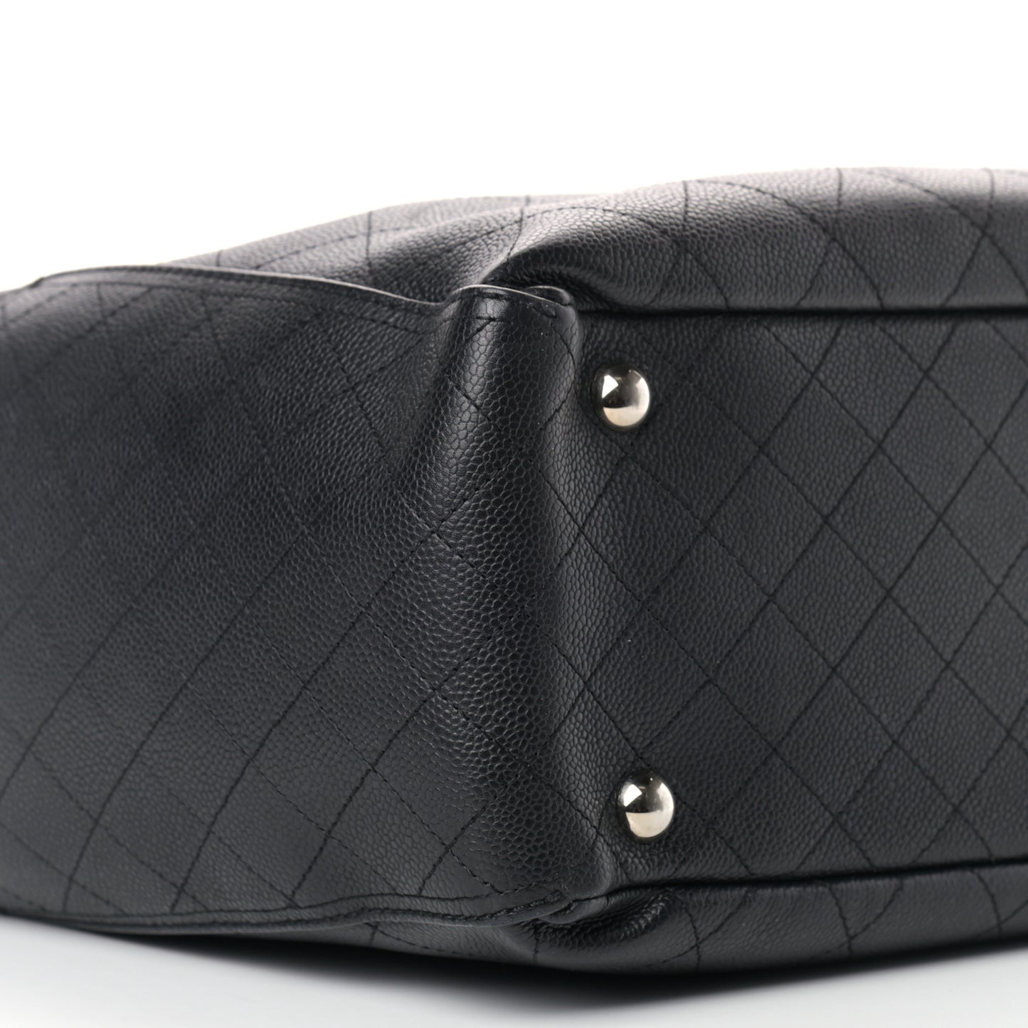 Grained Calfskin CC Pocket Tote Black