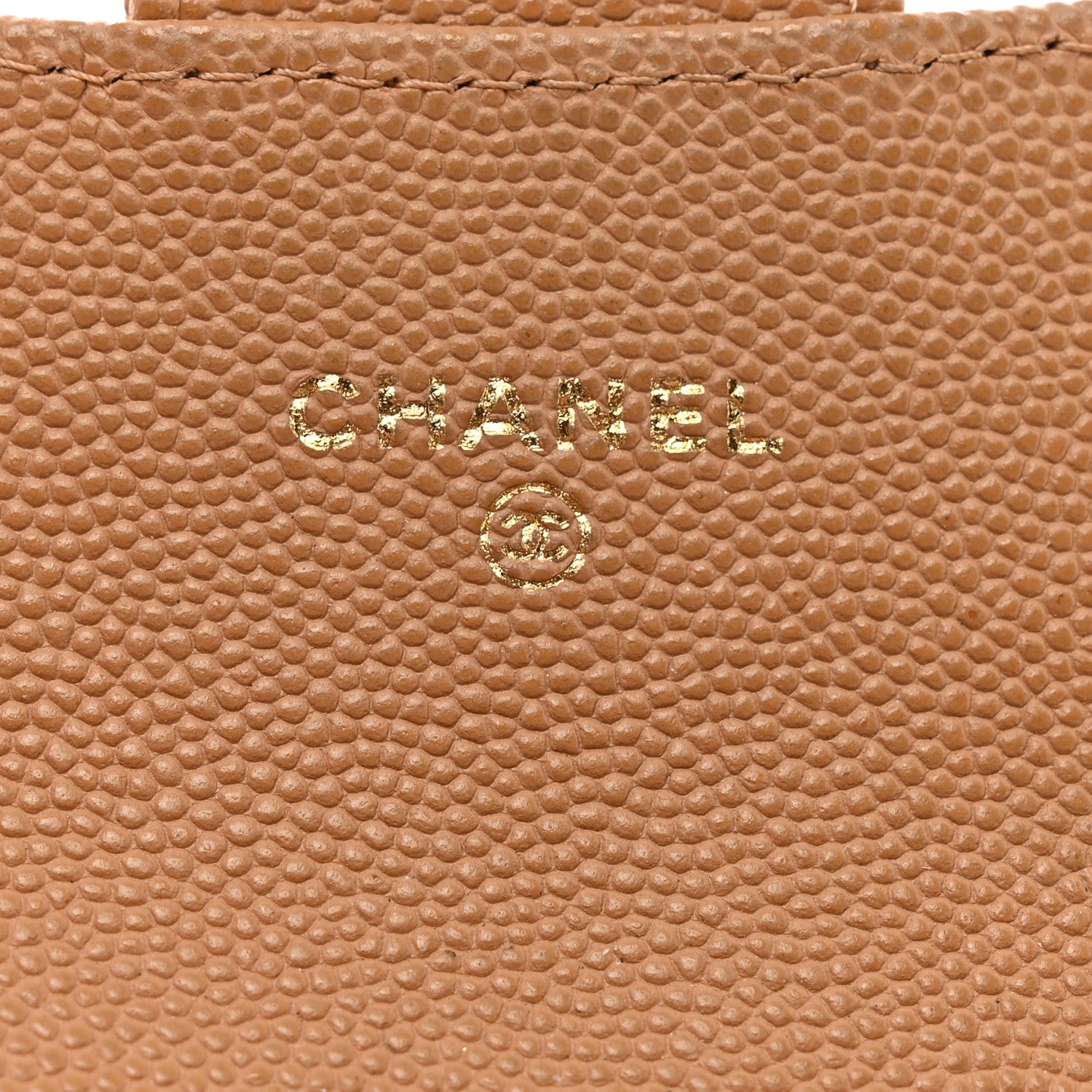 Chanel Caviar Quilted Flap Card Holder Wallet Beige 6 of 9