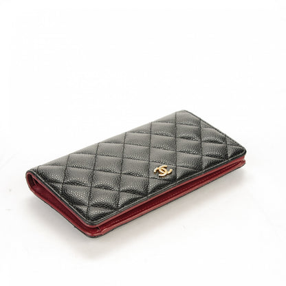 Chanel Caviar Quilted Yen Wallet Black 4 of 8