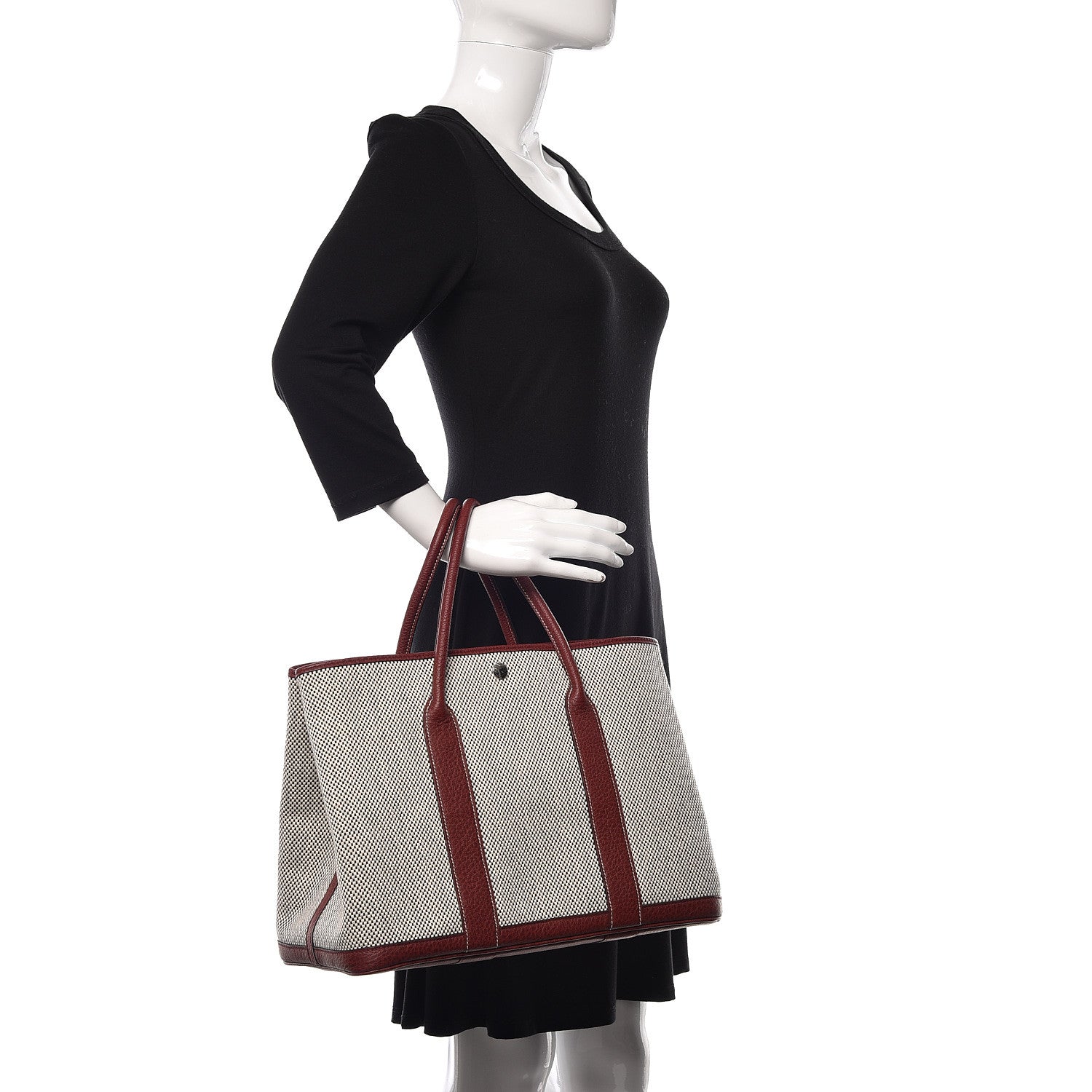 Hermes Toile H Buffle Gala Garden Party 36 MM Tote Rouge H 2 of 10