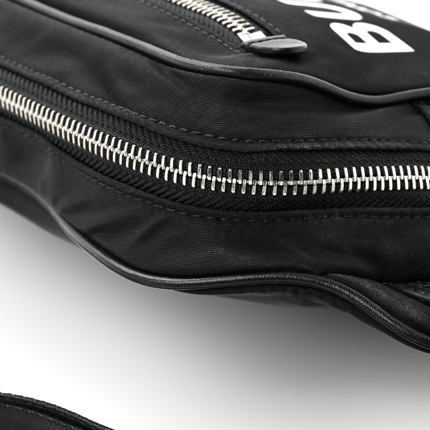 Econyl Logo Print Large Cannon Bum Bag Black