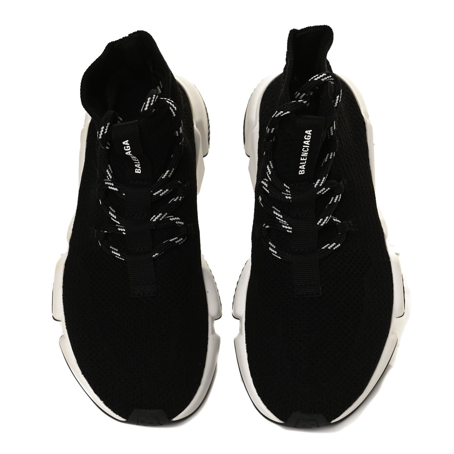 Knit Womens Speed Lace Up Sneakers 35 Black