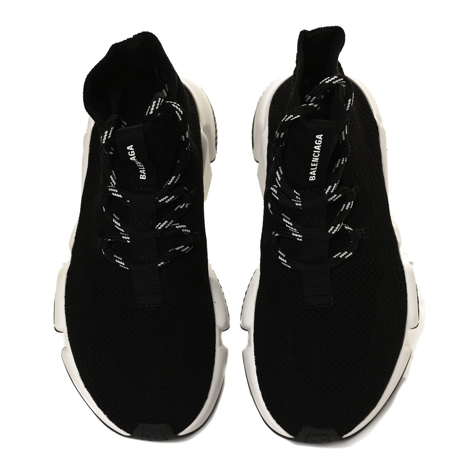 Balenciaga Knit Womens Speed Lace Up Sneakers 35 Black 5 of 10