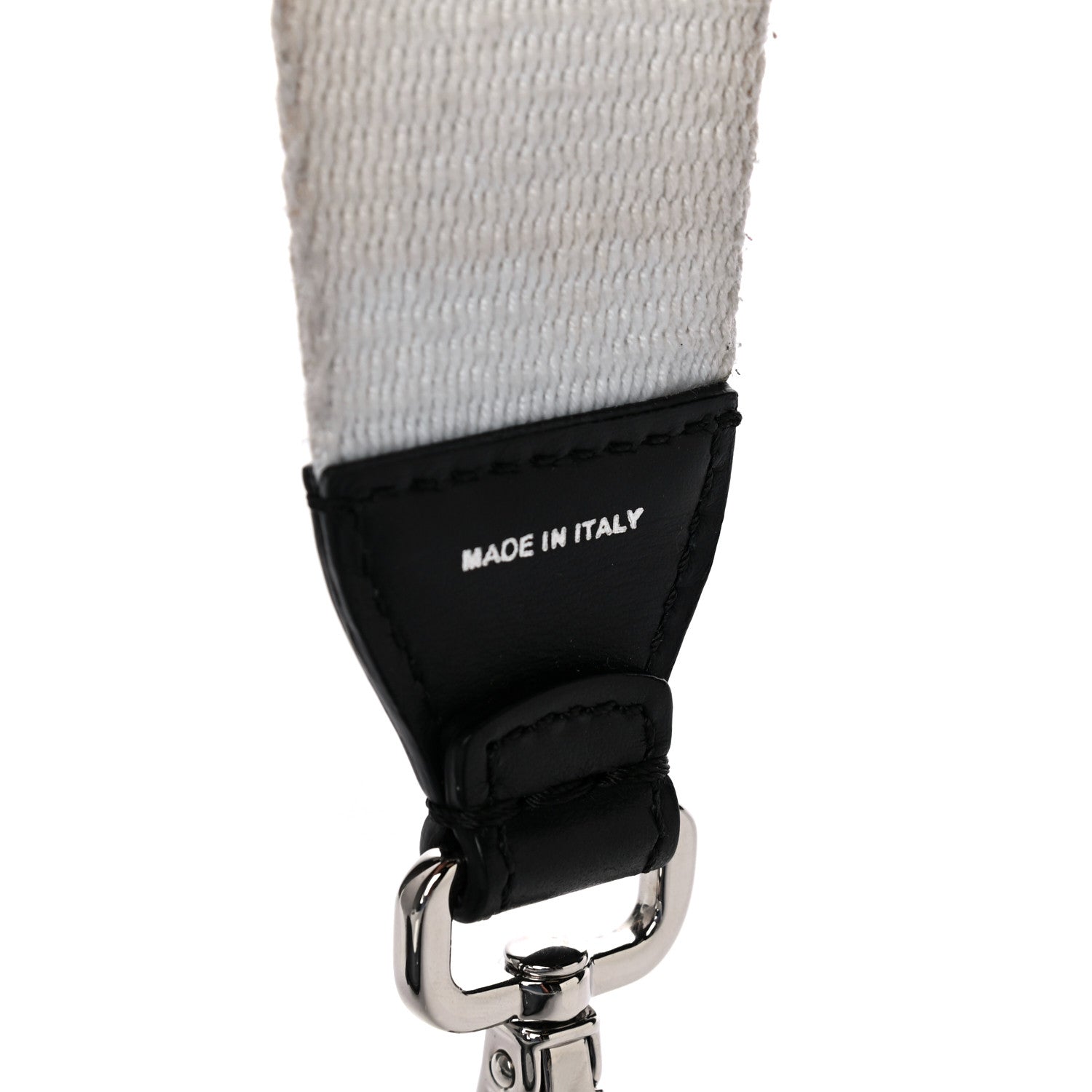 Fendi Canvas Calfskin FF 1974 Studded Strap You Black White 7 of 16