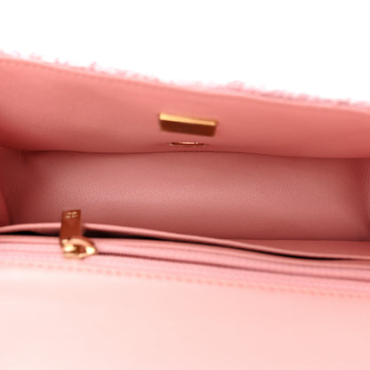 Chanel Tweed Quilted Mini Rectangular Flap Light Pink White 9 of 11
