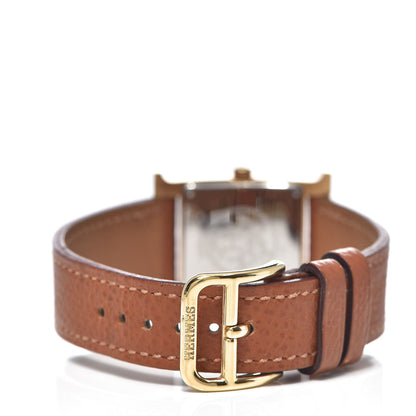Hermes Stainless Steel Epsom 21mm Heure H Hour Quartz Watch Gold 4 of 8