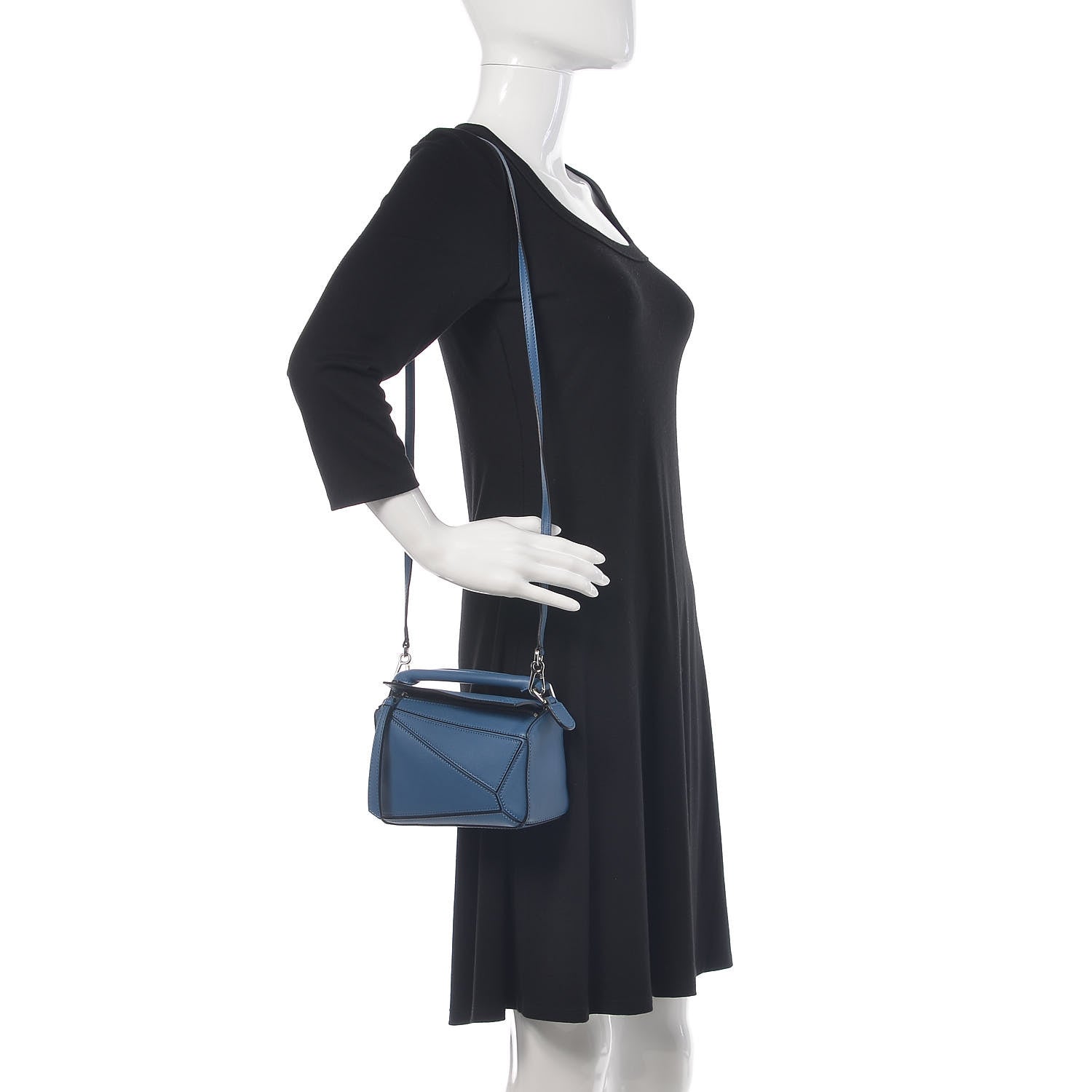 Loewe Calfskin Mini Puzzle Bag Blue 2 of 9