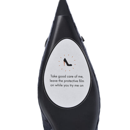 Balenciaga Velvet Crystal BB Knife Pointy Toe Slingback Flats 38.5 Black 9 of 11