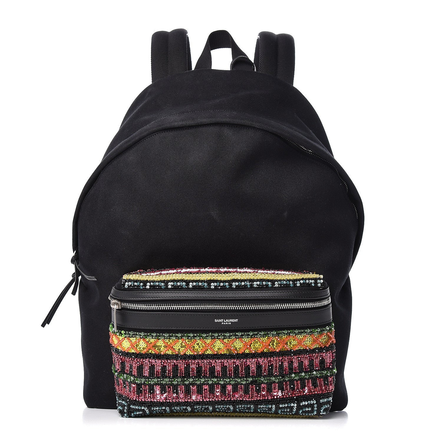 Saint Laurent Canvas Sequins City Backpack Black 1 of 11