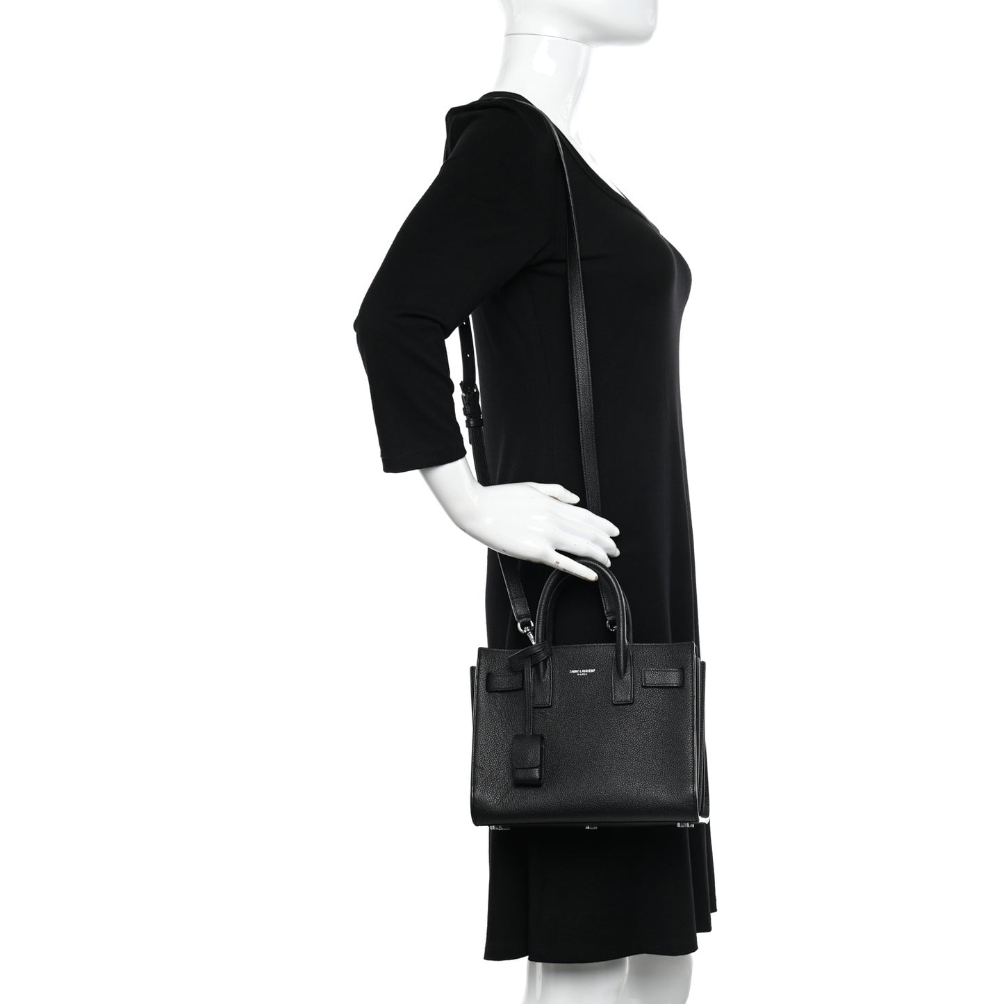 Grained Calfskin Nano Sac De Jour Black