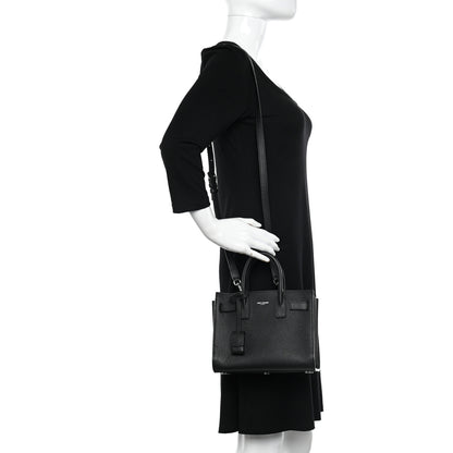 Saint Laurent Grained Calfskin Nano Sac De Jour Black 2 of 11