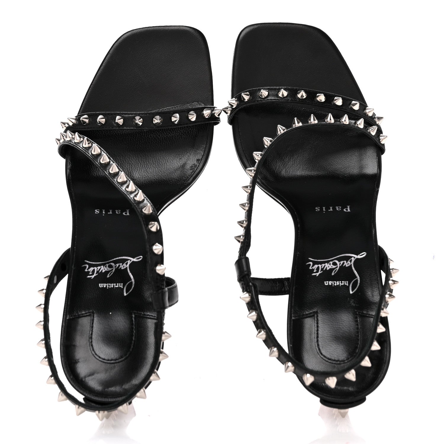 Christian Louboutin Nappa Rosa Condorapik 85 Spike Sandals 38 Black 2 of 9