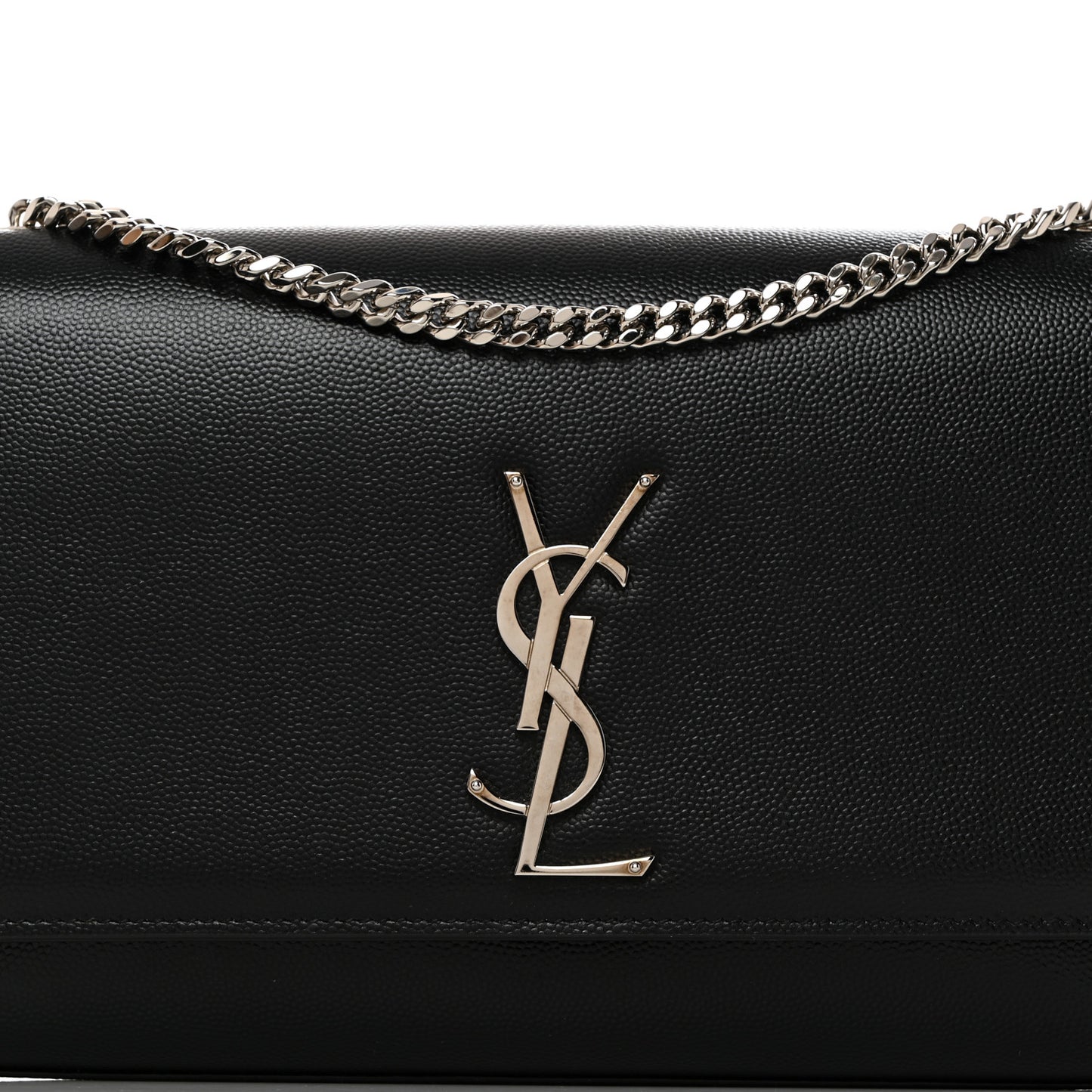 Grain De Poudre Medium Classic Monogram Kate Satchel Black
