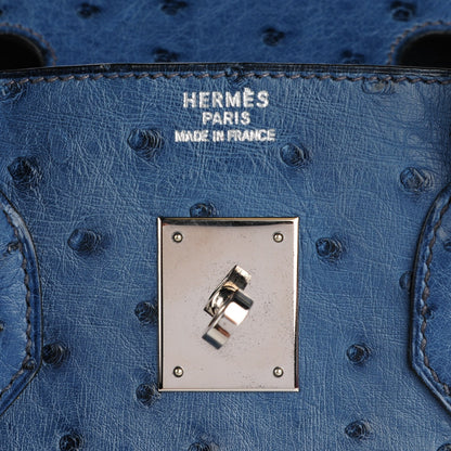Hermes Ostrich Birkin 35 Bleu Roi 13 of 27