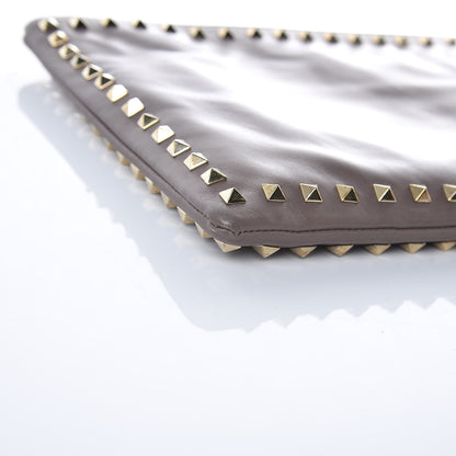 Valentino Garavani Vitello Large Rockstud Zip Wristlet Pouch Taupe 8 of 17