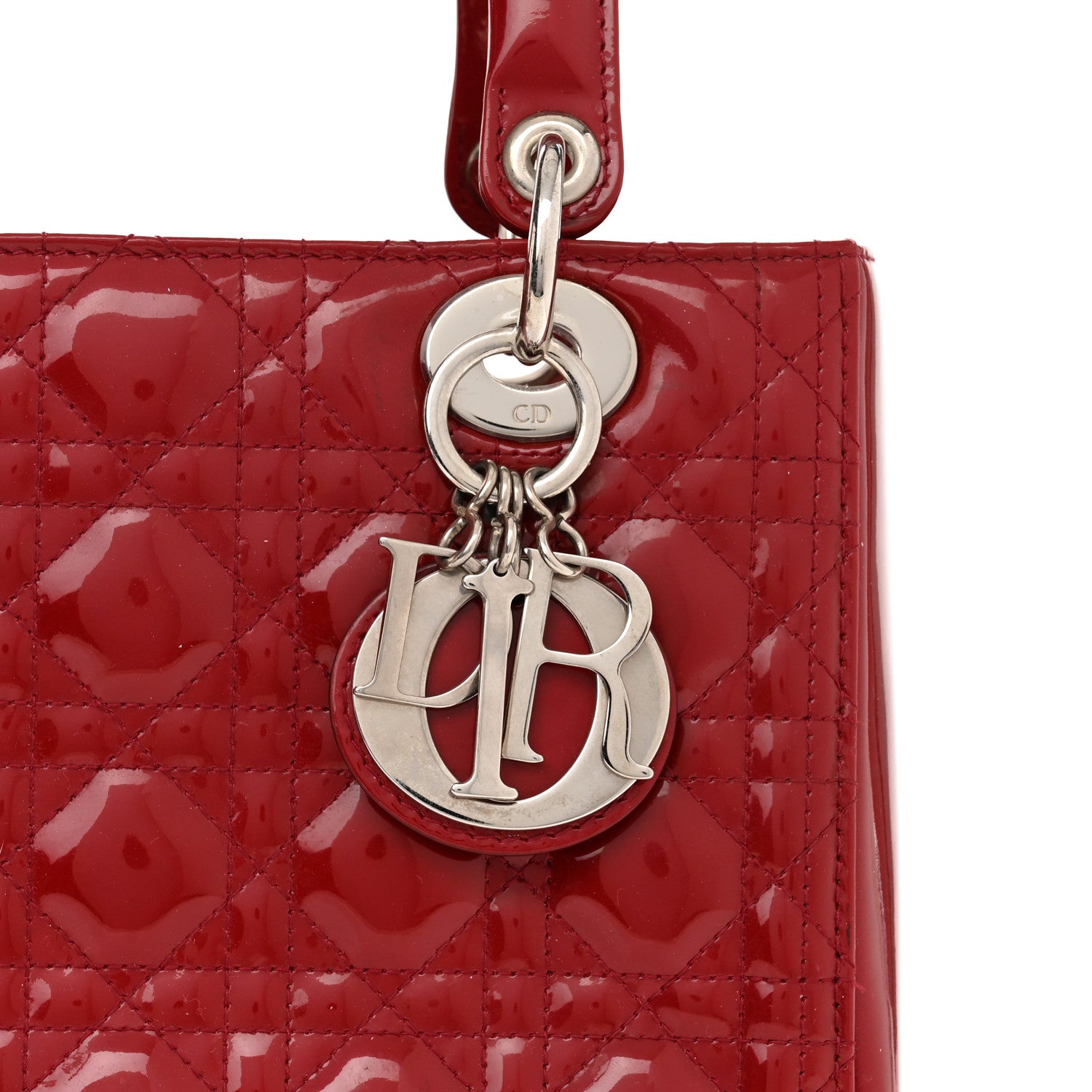 Christian Dior Patent Cannage Medium Lady Dior Red 8 of 16