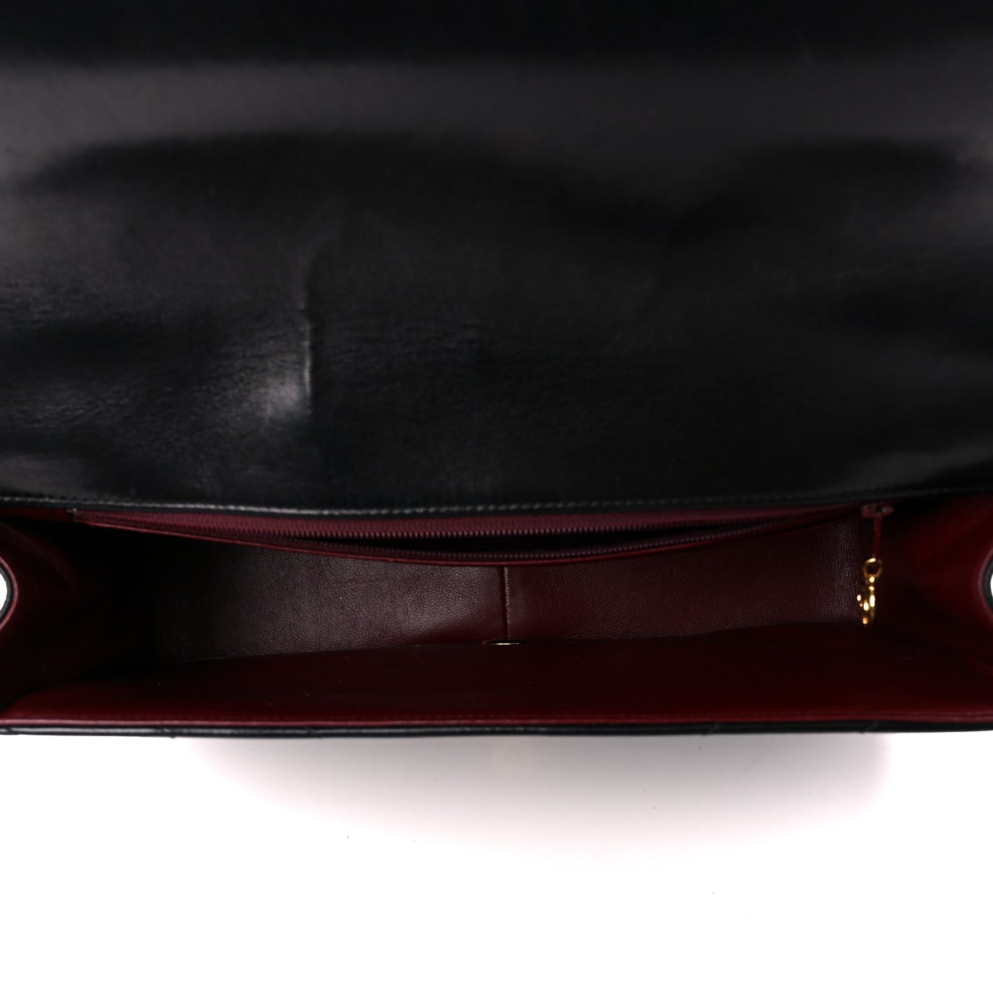 Calfskin Chevron Quilted Envelope Flap Bag Black