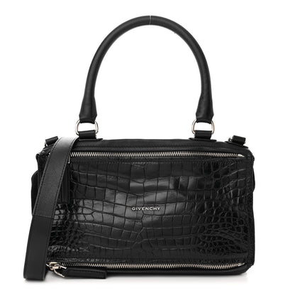 Givenchy Calfskin Crocodile Embossed Medium Pandora Black 1 of 11