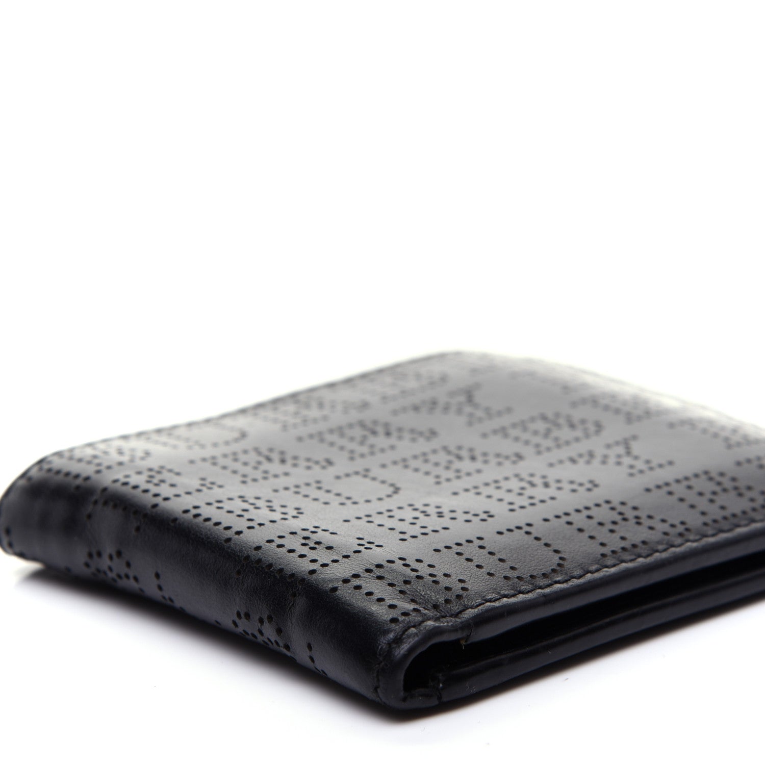 Burberry Calfskin Perforated Bi-Fold Wallet Black 6 of 11
