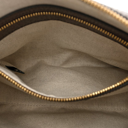 Gucci Monogram Jumbo GG Textured Dollar Calfskin Web Messenger Shoulder Bag Camel Ebony New Acero 6 of 15