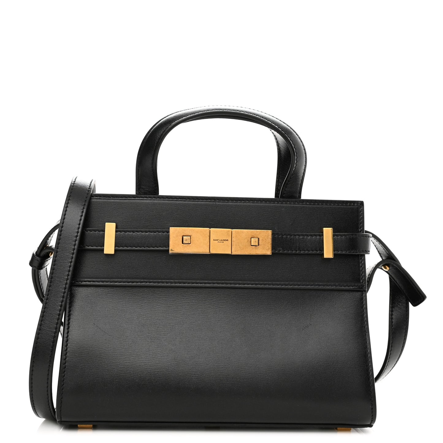 Smooth Calfskin Manhattan Nano Shopper Tote Black