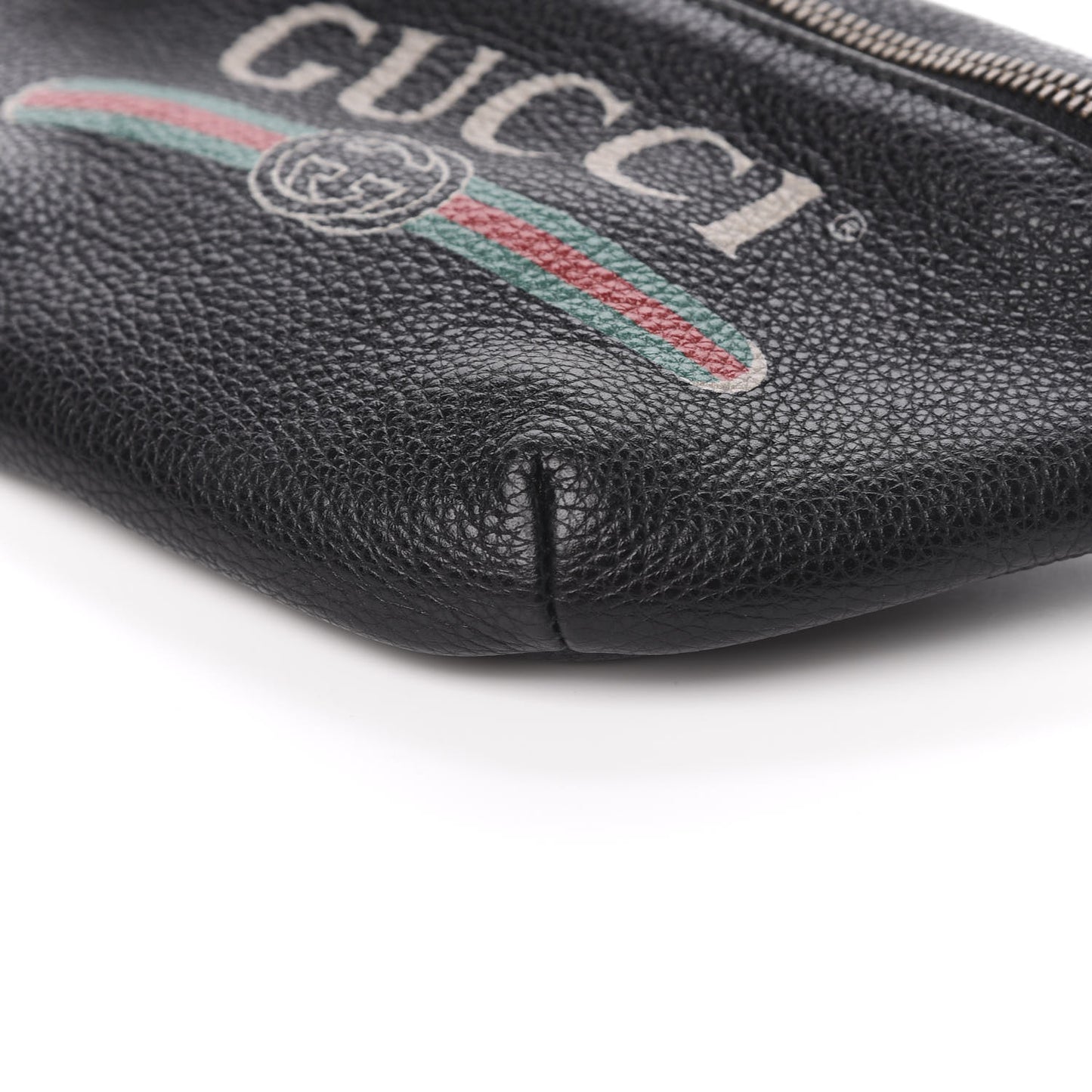 Grained Calfskin Small Logo Belt Bag Black
