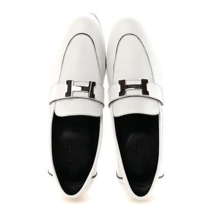 Hermes Calfskin Womens Paris Loafers 37.5 White 2 of 10