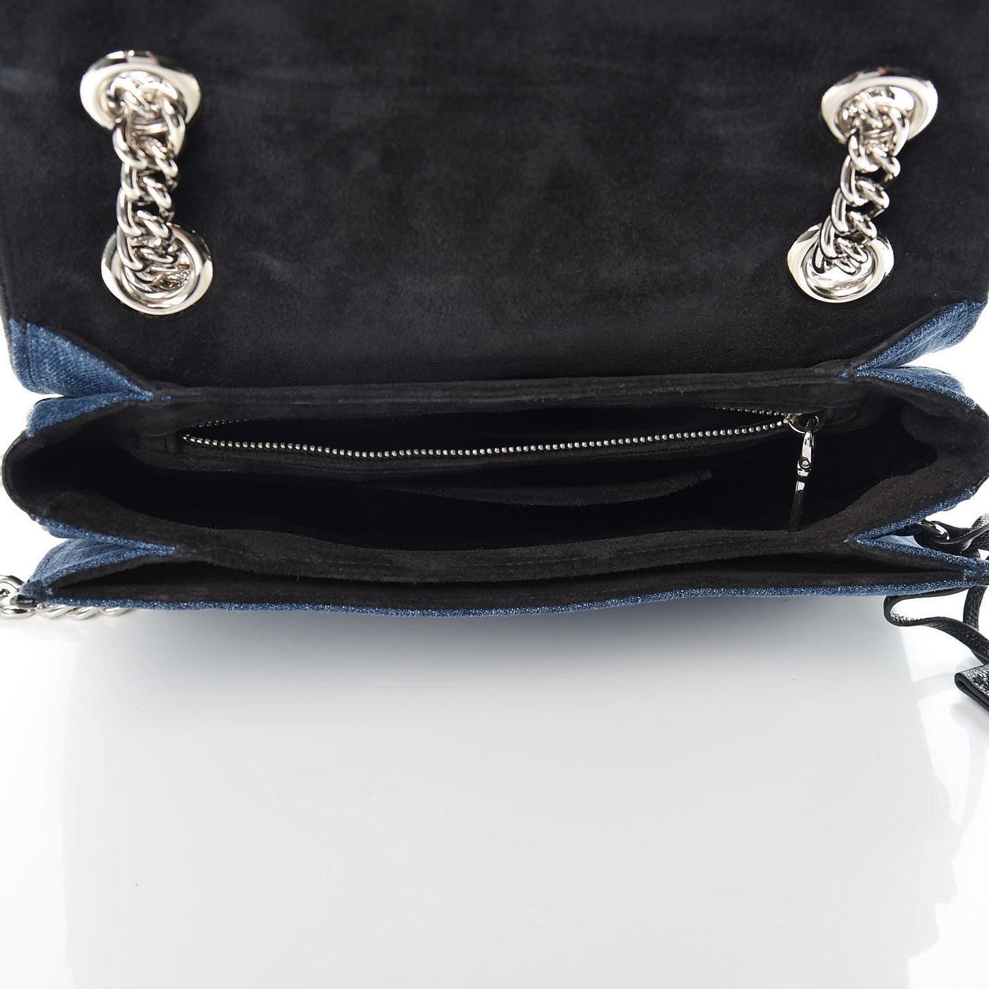 Denim Matelasse Shoulder Bag Blue