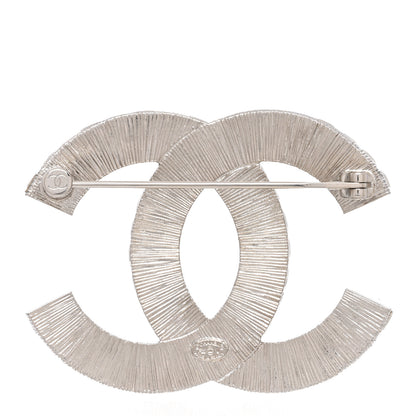 Chanel Baguette Crystal CC Brooch Silver 3 of 5