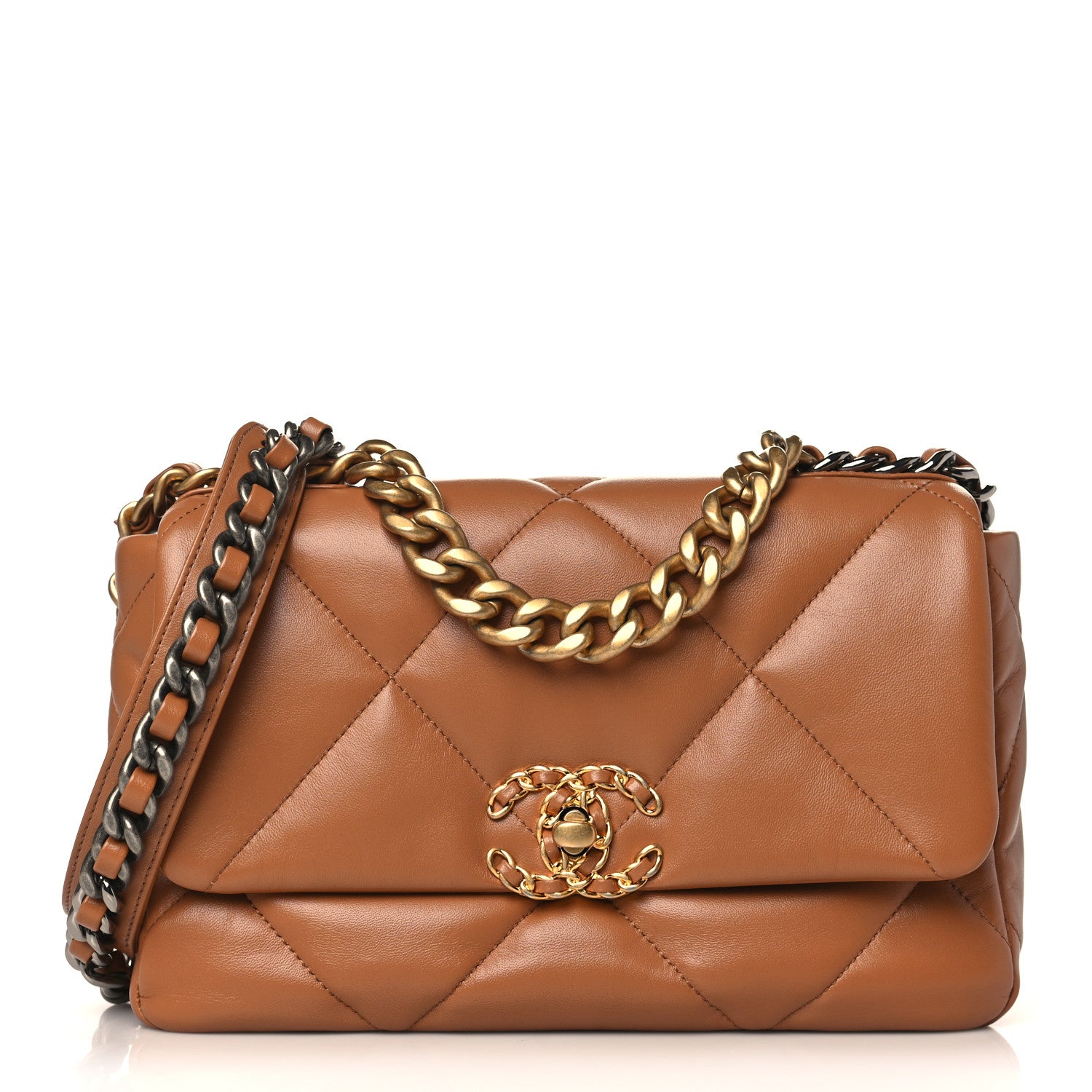 Chanel Lambskin Quilted Medium Chanel 19 Flap Brown 1 of 10
