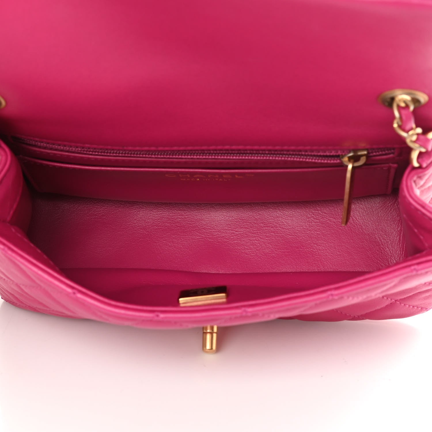 Chanel Lambskin Quilted Mini Rectangular Pearl Crush Flap Fuchsia 5 of 11